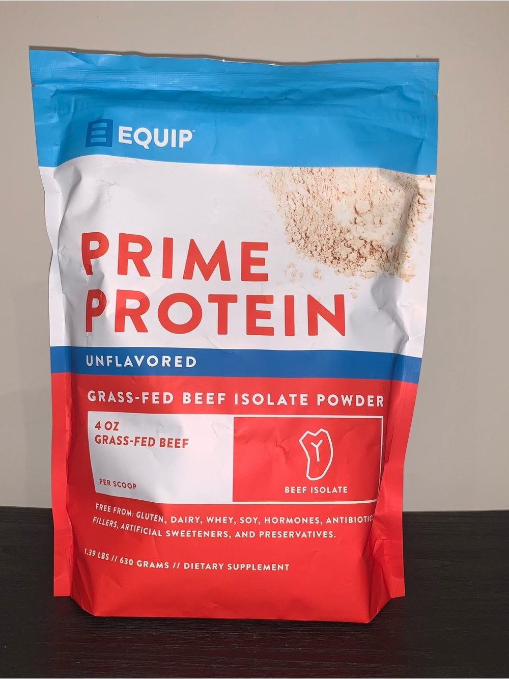 New Equip Prime Protein Unflavoured Grass Fed Beef Powder Full Size Collagen